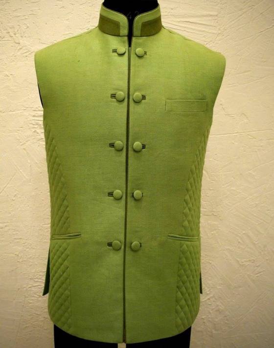 Green Bandhgala Waistcoat